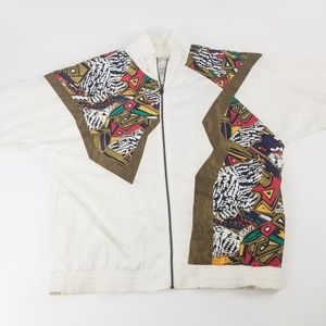 Vtg Lavon Abtract Colorful Windbreaker Jacket Sz M